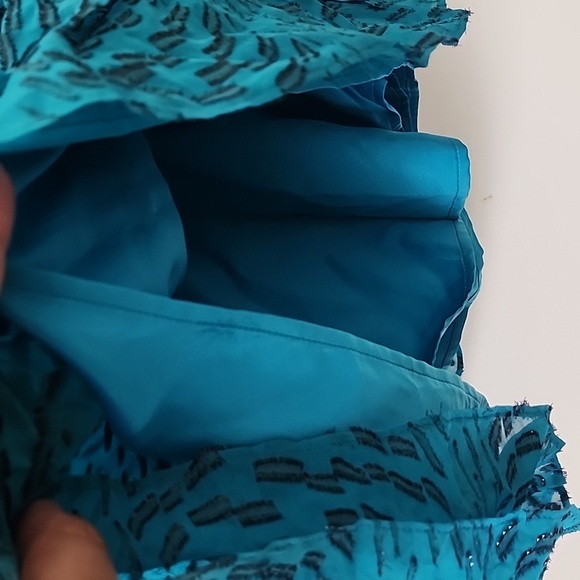 Lilly Pulitzer Alfie Silk Metallic Teal Bay Mini Dress Romper Long Sleeve Sz M - Picture 11 of 16